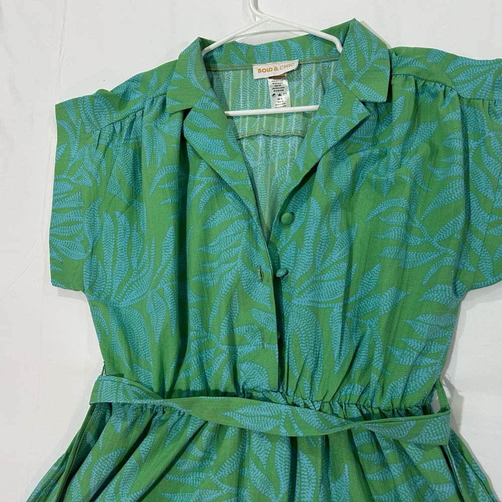 Bold and Chic Green Patterned Maxi Dress